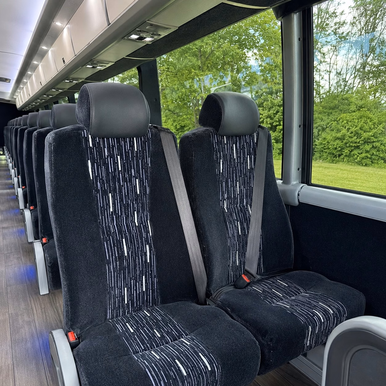 56 passenger charter bus inside